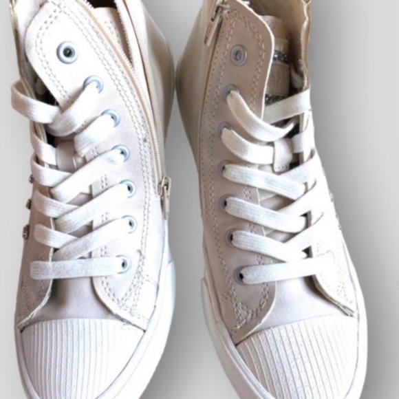 New Zara Girl Limited Edition Faux Suede High Top Studded Sneakers - Picture 6 of 12